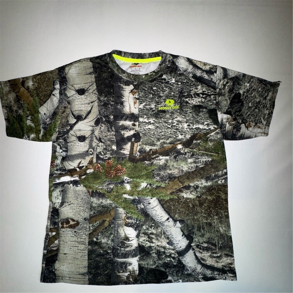 Mossy‎ Oak Youth XL or Women’s Small T-Shirt Camo Crew Neck Hunting Outdoor